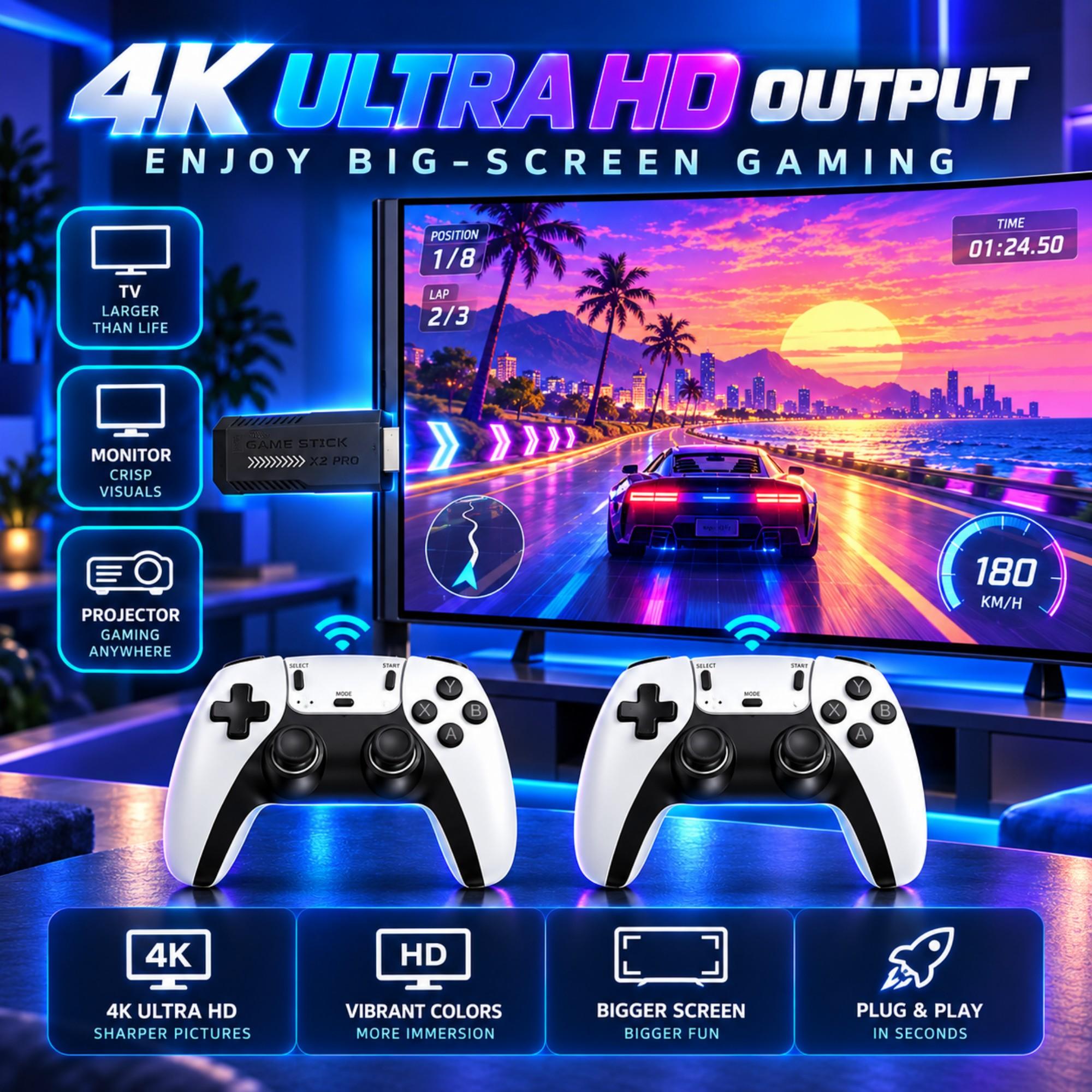 X2 PRO Game Stick 4K HD TV Vid - Retro Gaming X2 Pro review and price