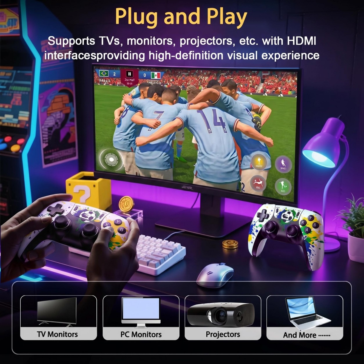 Football Pattern Wireless Game - Retro X8 Gaming Console review and price