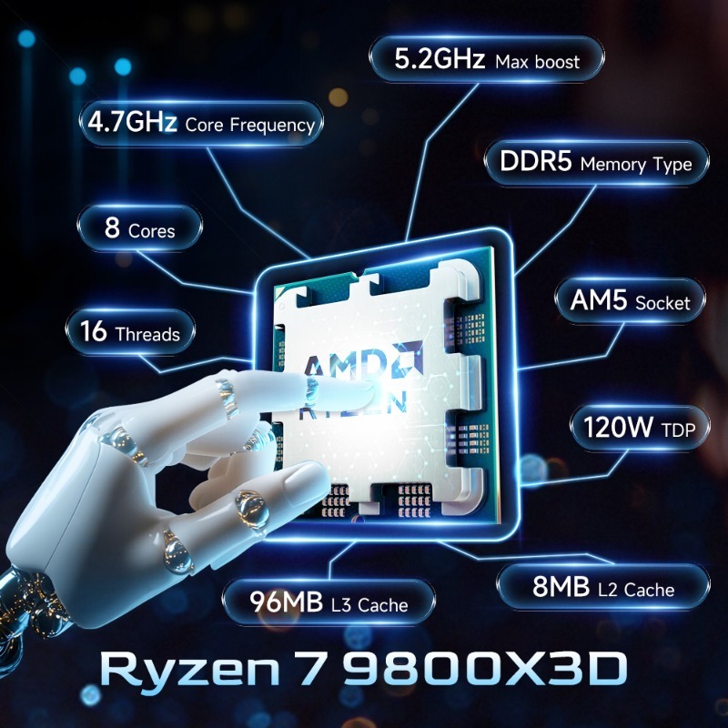 AMD Ryzen 7 9800X3D X3D Cache  - Amd Cpu Ryzen 7 review and price